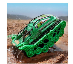 Ruko 1604 Amphibious Remote Control Car, Waterproof Eagle Monster Truck, 360° Rotating Tank, Full Throttle, Cool Tricks Track Toys for Age 6 7 8 9 10 Year Old Boys Girls Birthday Gifts, Green from SKANDA INTERNATIONAL FZ LLE