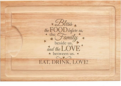 Let's Make Memories Personalized Maple Wood Cutting Board - Custom Bless This Food - Family Name Engraved on 12" W x 17" L x 3/4" H North American Maple - Made in USA from SKANDA INTERNATIONAL FZ LLE