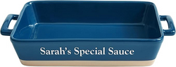 Let's Make Memories Personalized Stoneware - Rectangular Lasagna Dish - For Custom Bakeware - For Mom and Grandma - For Her - Holds 4+ Quarts - Navy from SKANDA INTERNATIONAL FZ LLE