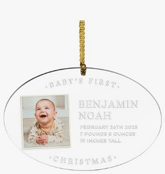 Let's Make Memories Personalized Babys First Christmas Ornament 2025-1st Christmas Keepsake Ornament for Boy or Girl - Rustic Round with Holly from SKANDA INTERNATIONAL FZ LLE