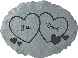 Let's Make Memories Personalized Garden Stone - Two Hearts - Couples Gift - Wedding, Anniversary for Him, for Her - Love & Romance - Garden Décor - Customize with Names from SKANDA INTERNATIONAL FZ LLE