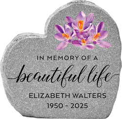 Let's Make Memories Personalized Memorial Garden Stone - Sympathy - Loss of Loved One - Condolences - Outdoor - Headstone - Durable Resin - Upright Garden Marker - Beautiful Life from SKANDA INTERNATIONAL FZ LLE