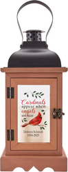Let's Make Memories Personalized Memorial Lantern with LED Candle - Sympathy Gift - Condolences - in Memory - Automatic Timer - Wood/Metal - Cardinals Appear When Angels are Near from SKANDA INTERNATIONAL FZ LLE