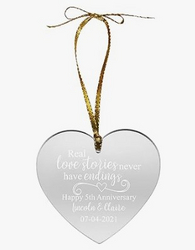 Let's Make Memories Personalized Our Love Story Acrylic Ornament - Christmas Ornament - Heart - Customize Message, Date from SKANDA INTERNATIONAL FZ LLE Let's Make Memories Personalized Our Love Story Acrylic Ornament - Christmas Ornament - Heart - Customize Message, Date from SKANDA INTERNATIONAL FZ LLE