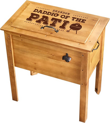Let's Make Memories Personalized Established Outdoor Wooden Cooler - BBQ Accessory - for Dad