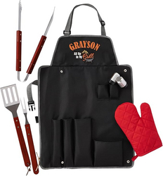 Let's Make Memories Personalized Grill Tool Set - 7 Piece BBQ Tool and Accessories Set - for Him for Dad - for Father's Day - Customize with Any Name - Up in My Grill from SKANDA INTERNATIONAL FZ LLE