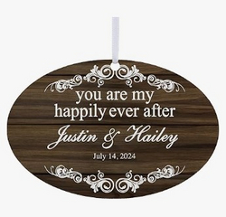 Let’s Make Memories Personalized Christmas Ornament - You are My Happily Ever After - Rustic - Celebrate Love - Wood - Christmas 2024 Keepsake Ornament - Includes Velvet Bag from SKANDA INTERNATIONAL FZ LLE