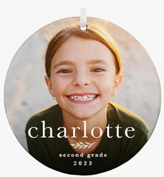 Let's Make Memories Personalized Christmas Ornament - Photo with School Grade - Round - A+ Keepsake - 2024 Christmas Ornament from SKANDA INTERNATIONAL FZ LLE