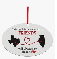 Let's Make Memories - Personalized Christmas Ornament for Distant Friends and Family - Custom 2025 Ornament for Those Miles Apart, Close at Heart - Any Two States - Oval from SKANDA INTERNATIONAL FZ LLE