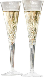 Let's Make Memories Personalized Toasting Flutes - European Fine Crystal - Our Love - Wedding - Newlyweds - Bride & Groom - Champagne Toast - Anniversary Toast - Set of 2 from SKANDA INTERNATIONAL FZ LLE