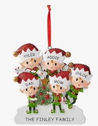Let’s Make Memories Personalized Christmas Ornament - Resin - Engraved - Christmas 2024 Keepsake Ornament - Includes Ribbon to Hang - Trim The Tree - Elf Family - 5 Elves from SKANDA INTERNATIONAL FZ LLE
