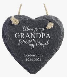 Let’s Make Memories Personalized Christmas Ornament - Memorial Ornament - Sympathy - Engraved Slate Heart - Christmas 2024 Keepsake - Forever My Angel