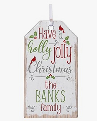 Let's Make Memories Personalized Gift Tag Christmas Ornament - Holly Jolly - Keepsake