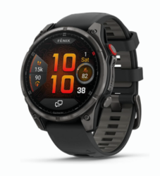 Garmin f?nix® 8 Pro, 47mm, AMOLED Display, Premium Connected Multisport GPS Smartwatch, inReach® Technology, Sapphire, Carbon Gray DLC Titanium with Black/Pebble Gray Silicone Band from SKANDA INTERNATIONAL FZ LLE
