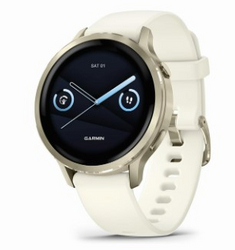 Garmin Venu® 4, 41mm, Advanced Health and Fitness GPS Smartwatch, Bright and Colorful Display, Built-in Flashlight, 10 Days of Battery Life, Lunar Gold with Bone Silicone Band