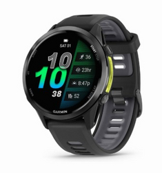 Garmin® Forerunner® 970, Premium GPS Running and Triathlon Smartwatch, AMOLED Display, Built-in LED Flashlight, Carbon Gray DLC Titanium with Black Case and Black/Translucent Whitestone Band from SKANDA INTERNATIONAL FZ LLE