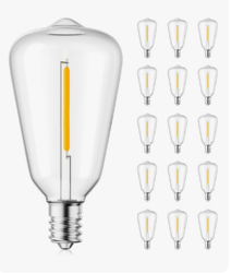 Brightown 15 Pack ST38 LED Light Bulbs, Outdoor String Light Replacement Dimmable Shatterproof Bulbs, 0.6W Equivalent to 7W Incandescent Bulbs, E12/C7 Base (Not Work with Solar String Lights) from SKANDA INTERNATIONAL FZ LLE