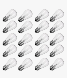 20 Pack S14 Clear Bulbs 11 Watt Warm Replacement Incandescent Glass Light Bulbs with E26 Medium Base for Indoor and Outdoor Commercial Grade Outdoor Patio Vintage String Lights from SKANDA INTERNATIONAL FZ LLE