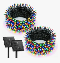 Brightown 2 Pack Solar Christmas String Lights Outdoor, Total 144Ft 400 LED Twinkle Fairy Lights Waterproof with 8 Modes Auto On/Off for Patio Tree Garden Party Home Wedding Decorations (Multicolor) from SKANDA INTERNATIONAL FZ LLE