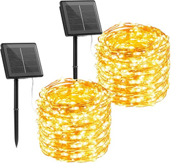 Brightown Solar String Lights, 2 Packs Total 66Ft 200 LED Solar Fairy Lights with 8 Modes, Waterproof Solar Lights for Outside Patio Yard Tree Wedding Christmas(Warm White) from SKANDA INTERNATIONAL FZ LLE