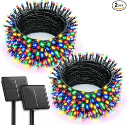 Brightown 2 Pack Solar Christmas String Lights Outdoor, Total 144Ft 400 LED Twinkle Fairy Lights Waterproof with 8 Modes Auto On/Off for Patio Tree Garden Party Home Wedding Decorations (Multicolor) from SKANDA INTERNATIONAL FZ LLE