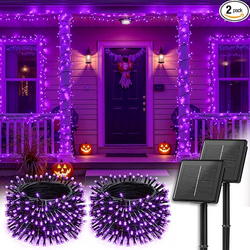 Brightown 2 Pack Halloween Solar String Lights Outdoor, Total 144Ft 400 LED Twinkle Fairy Lights Waterproof with 8 Modes Auto On/Off for Patio Tree Garden Party Home Decorations (Purple) from SKANDA INTERNATIONAL FZ LLE