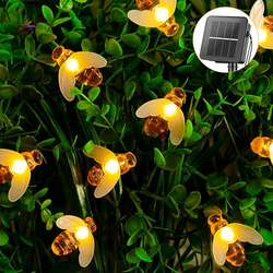 Solar Bee String Lights Outdoor 31FT 50 LED Honeybee Fairy Lights with 8 Lighting Modes, Waterproof Solar Bumble Bee for Patio Yard Garden Grass Wedding Christmas Party Decor, Warm White from SKANDA INTERNATIONAL FZ LLE