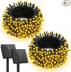 Brightown 2 Pack Solar String Lights Outdoor, Total 144Ft 400 LED Twinkle Fairy Lights Waterproof with 8 Modes Auto On/Off for Patio Tree Garden Party Home Wedding Christmas Decorations (Warm White) from SKANDA INTERNATIONAL FZ LLE