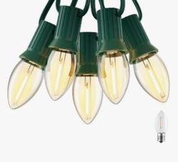 Brightown C7 Clear LED Christmas String Lights Outdoor, 25FT Connectable with 26 0.6W Bulbs (1 Spare), Vintage Hanging Lights for Xmas Holiday Party, Patio, Roofline House Decor from SKANDA INTERNATIONAL FZ LLE