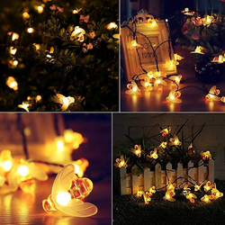 Solar Bee String Lights Outdoor 31FT 50 LED Honeybee Fairy Lights with 8 Lighting Modes, Waterproof Solar Bumble Bee for Patio Yard Garden Grass Wedding Christmas Party Decor, Warm White from SKANDA INTERNATIONAL FZ LLE