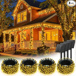Brightown 4 Pack Solar String Lights Outdoor, Total 288Ft 800 LED Twinkle Fairy Lights Waterproof with 8 Modes Auto On/Off for Patio Tree Garden Party Home Wedding Christmas Decorations (Warm White) from SKANDA INTERNATIONAL FZ LLE
