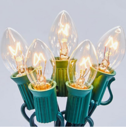 Brightown C7 Christmas Lights Outdoor 25 Feet Warm White Christmas Lights String Green Wire for Room Roofline House Garden Patio Backyard Cafe Party Xmas Home Decorations, 25 Clear Bulbs from SKANDA INTERNATIONAL FZ LLE