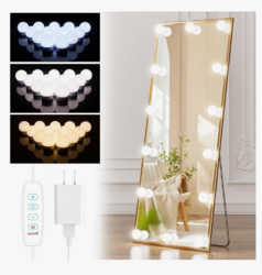Brightown 14 Bulb Dimmable Hollywood Makeup Mirror Lights, 22Ft Adjustable Vanity Lighting Fixtures for Full Length Mirror (Mirror Not Included) from SKANDA INTERNATIONAL FZ LLE