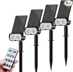 Outdoor Solar Spot Lights with Timer Remote 3 Colors 3 Brightness Waterproof Landscape Spotlights, Dusk to Dawn Spot Lighting for Garden Yard Pathway Garage Patio Flowers Tree Lawn Plants wall Outside from SKANDA INTERNATIONAL FZ LLE