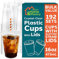 Inspire Disposable Cups with Lids | Bulk Smoothie Cup | Iced Coffee Cups with Lids, 16 Oz-192 Count from SKANDA INTERNATIONAL FZ LLE