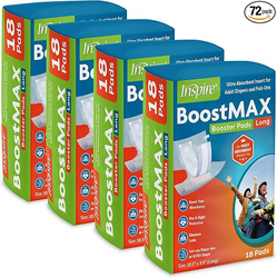 Inspire Incontinence Booster Pads Super Absorbent Extra Long | Pad Liner Women and Men | Inserts for Adult Diapers 5+ Cups Absorbency 72 Count Money Back Leak Free Guarantee! from SKANDA INTERNATIONAL FZ LLE