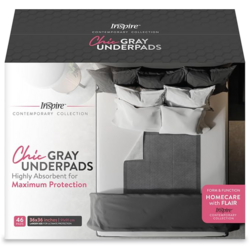 Inspire Extra Large Super Absorbent Disposable Bed Pads for Chronic Incontinence Ultra Thick and Absorbent Bed Pads Disposable Adult | Pee Pads for Adults (Gray 36" x 36") from SKANDA INTERNATIONAL FZ LLE