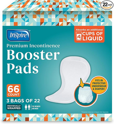 Inspire Ultra Absorbency Incontinence Booster Pads | Absorbs Over 4 Cups! | for Women or Men, Adhesive Strip Use in Incontinence Underwear and Diapers Leak-Free (66 Count) from SKANDA INTERNATIONAL FZ LLE