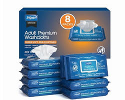 Inspire Adult Wet Wipes, Wash Cloths, Incontinence & Cleansing for Elderly Extra Large, 8"x12" (Pack of 8) from SKANDA INTERNATIONAL FZ LLE