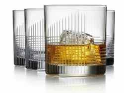 Libbey Cut Cocktails Rocks Glasses Set, Clean, Linear Glassware Drinking Glasses Set of 4, Dishwasher Safe Glasses for Weddings, Birthdays, and More from SKANDA INTERNATIONAL FZ LLE