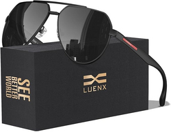 LUENX Aviator Sunglasses for Men Polarized Pilot Shades UV400 Sun Glasses with Accessories from SKANDA INTERNATIONAL FZ LLE