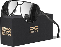 LUENX Aviator Sunglasses for Men Polarized Pilot Shades UV400 Sun Glasses with Accessories from SKANDA INTERNATIONAL FZ LLE