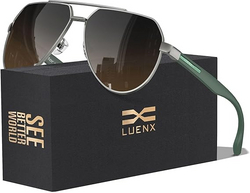 LUENX Aviator Sunglasses for Men Polarized Pilot Shades UV400 Sun Glasses with Accessories from SKANDA INTERNATIONAL FZ LLE