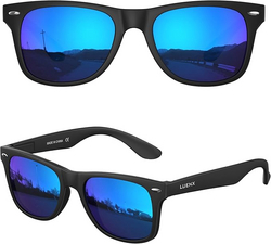 LUENX Square Retro Polarized Sunglasses Men Women 80's Classic Trendy Stylish UV 400 Protection 54MM from SKANDA INTERNATIONAL FZ LLE