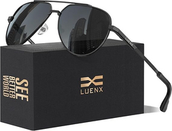 LUENX Aviator Sunglasses for Men Women Polarized Trendy Sun Shades UV 400 Protection from SKANDA INTERNATIONAL FZ LLE