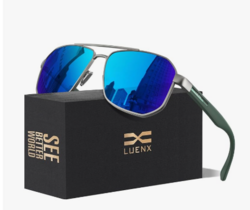 LUENX Aviator Sunglasses for Men Women Polarized Driving Classic Shades - UV 400 Protection with Accessories 60MM from SKANDA INTERNATIONAL FZ LLE