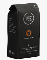 Kicking Horse Coffee, Grizzly Claw, Dark Roast, Whole Bean, 10 Oz - Certified Organic, Fairtrade, Kosher Coffee