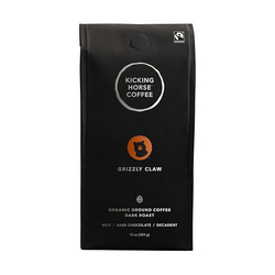 Kicking Horse Coffee, Grizzly Claw, Dark Roast, Ground, 10 oz - Certified Organic, Fairtrade, Kosher Coffee