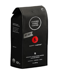 Kicking Horse Happy Camper Whole Bean Coffee, 10 Ounce - Certified Organic, Fairtrade, Kosher Coffee