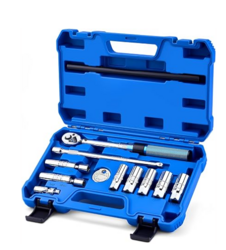 12pc Magnetic Spark Plug Socket Set with Installation Tube, 3/8" Click Torque Wrench, Spark Plug Gap Tool, Magnetic Swivel Sockets, U Joint and 10" Extension Bar from SKANDA INTERNATIONAL FZ LLE